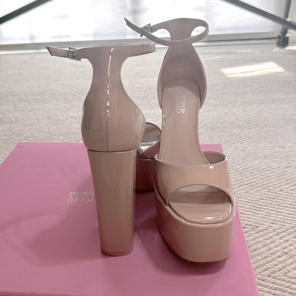 Paris Texas nude patent block high heels 9 - Picture 3 of 12